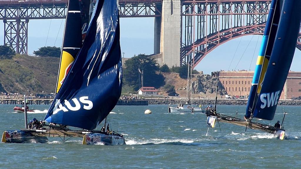 9-02 OA Gennaker.Still008 - Objective Australia - Red Bull Youth AC - Day 2 © John Navas 